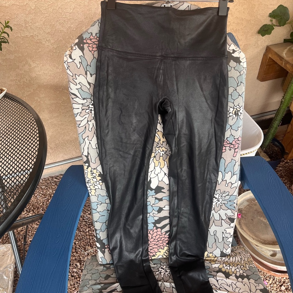 Spanx Black Faux Leather Leggings